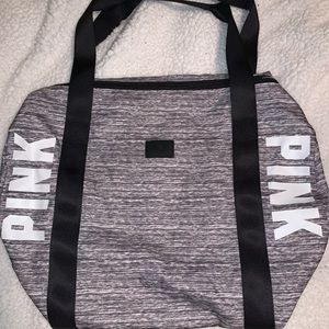 Pink duffel bag